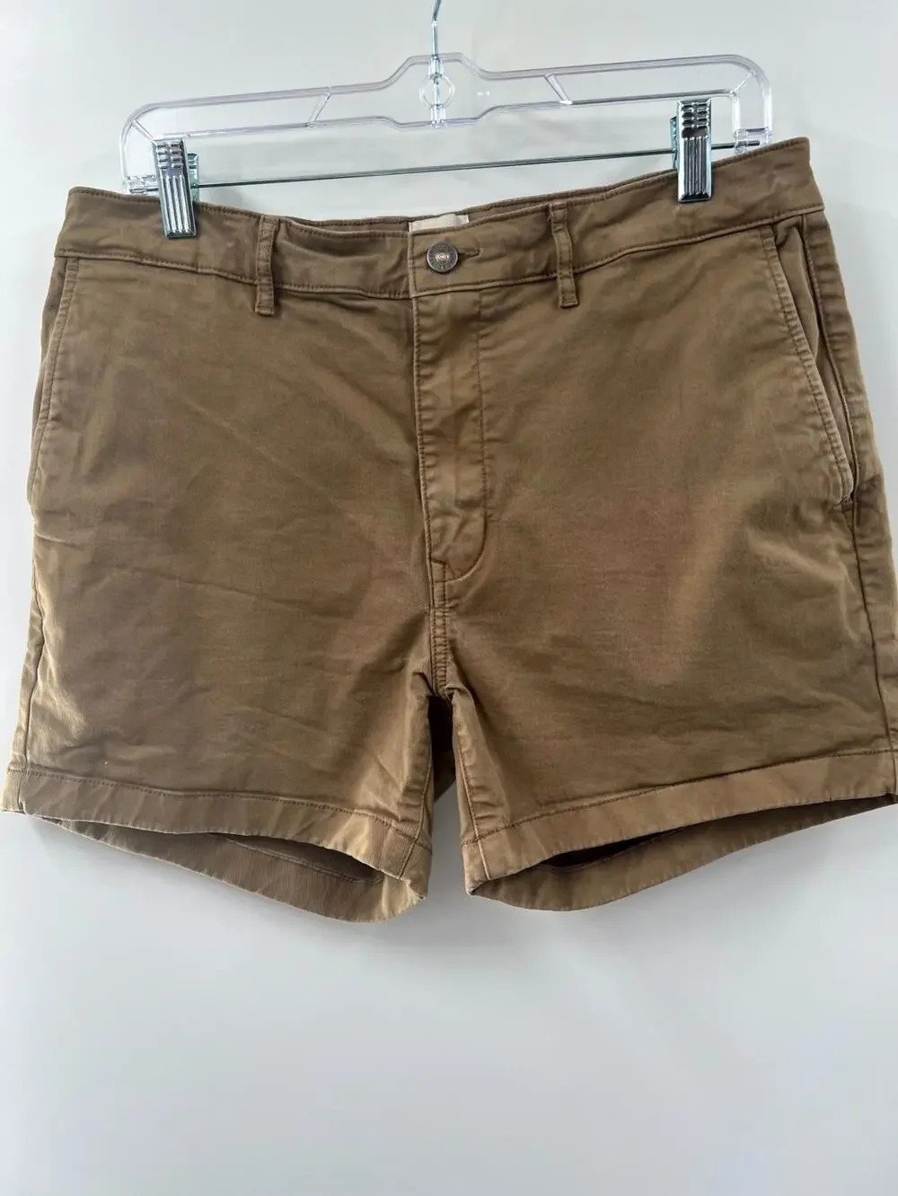 Flint and Tinder Men's Brown Cotton Stretch Mid Rise Bermuda Shorts Size 32
